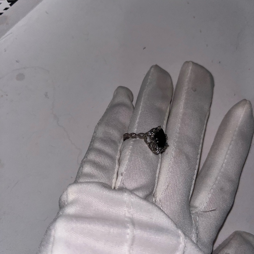 Drip Doctors Black Pear Halo Ring with Pavé Split Shank - Picture 9 of 10